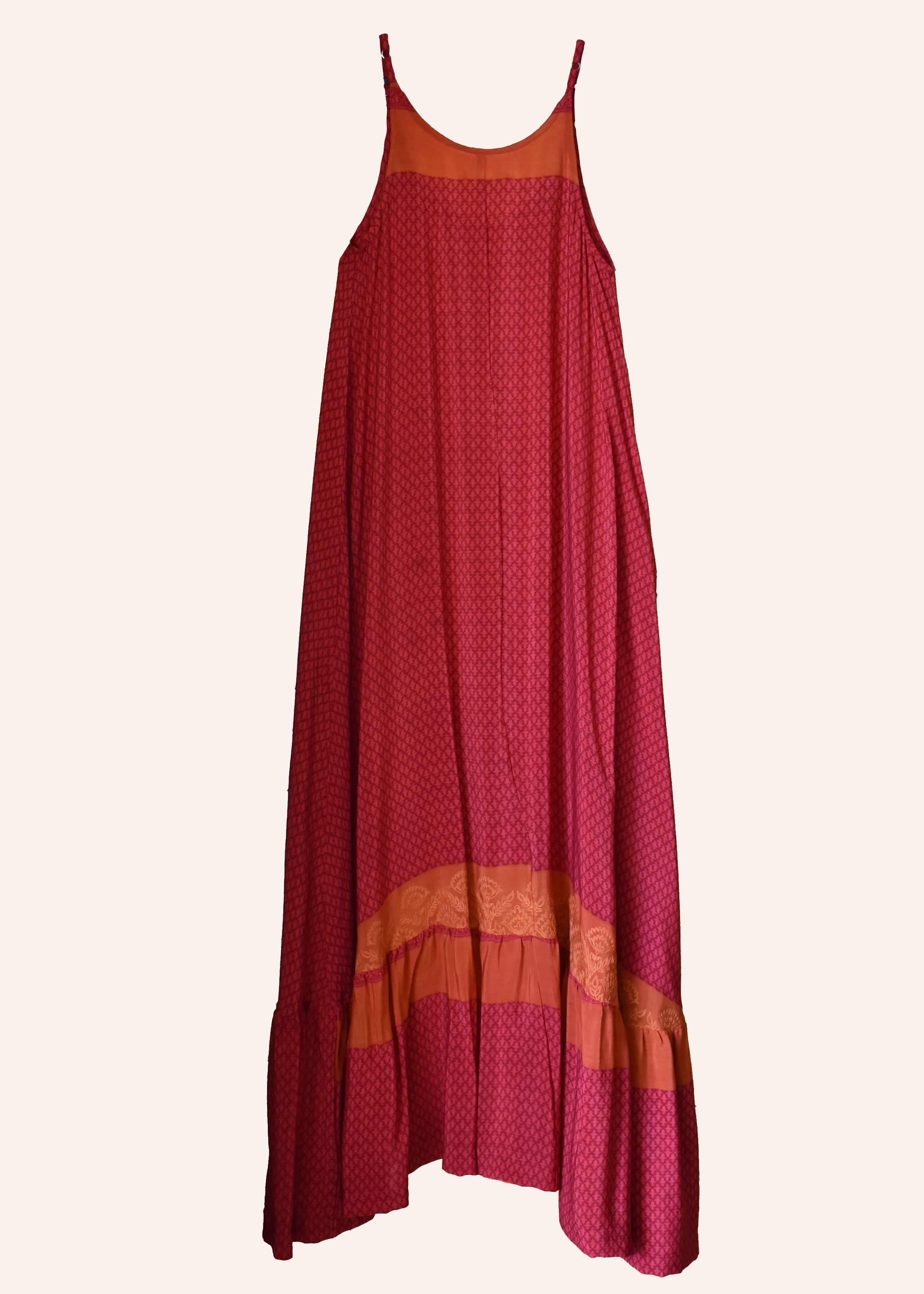 Eustoma Silk Crepe Swing Maxi Dress ~ Haute XS