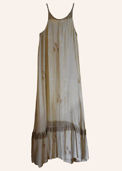 Eustoma Silk Crepe Swing Maxi Dress ~ Alesan S
