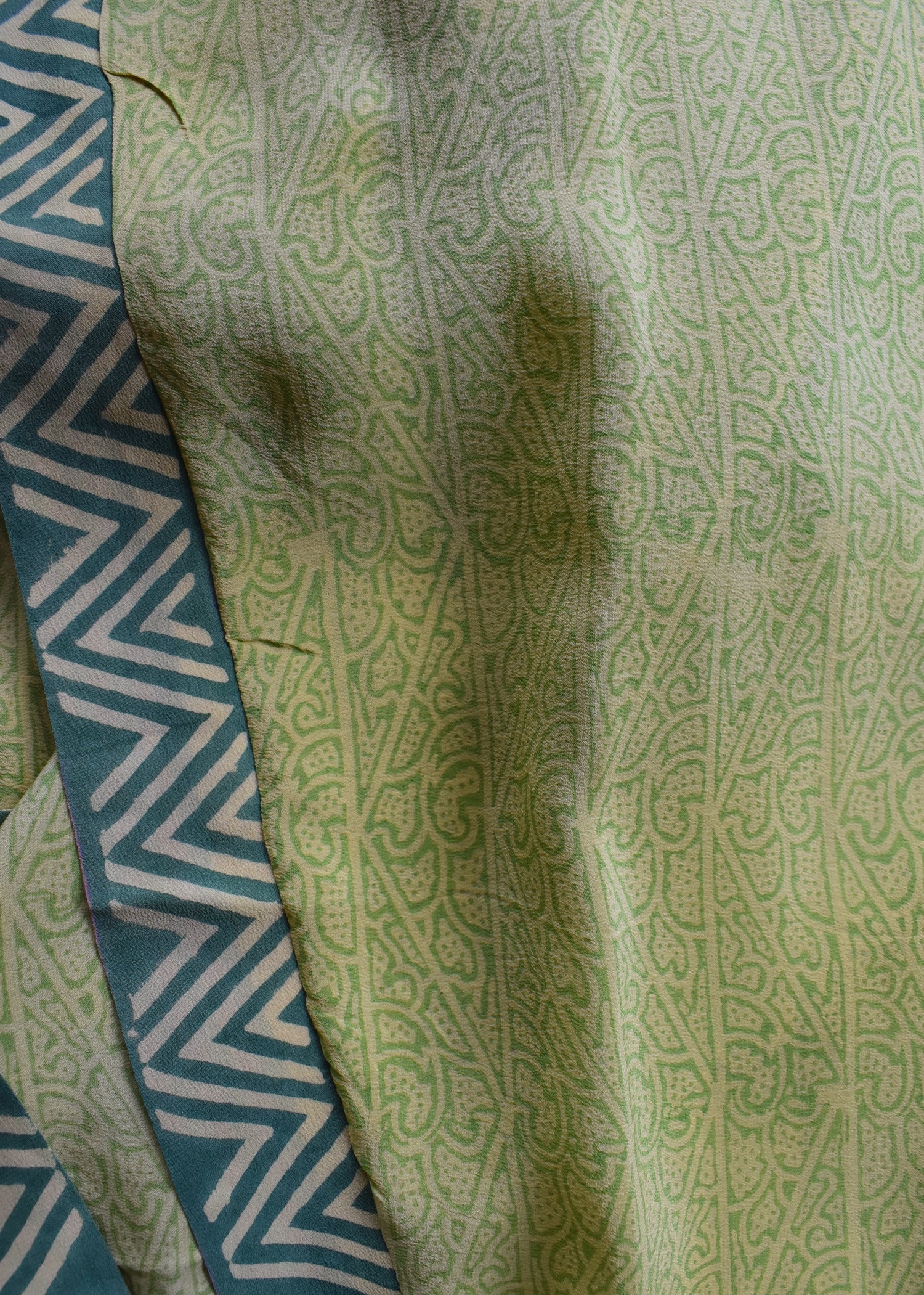 Pilea Silk Crepe Wrap Kimono Top ~ Endive L/XL