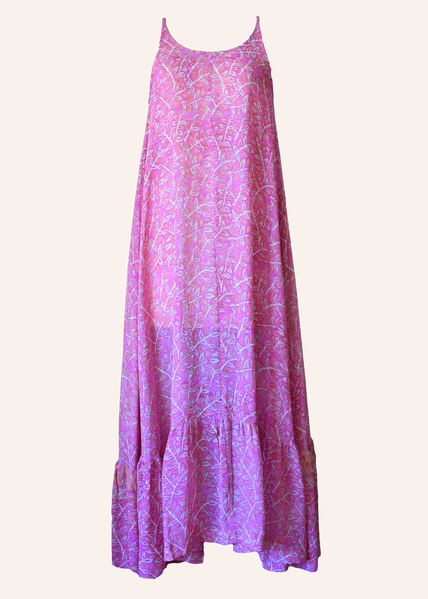 Eustoma Silk Crepe Swing Maxi Dress ~ Camelia M