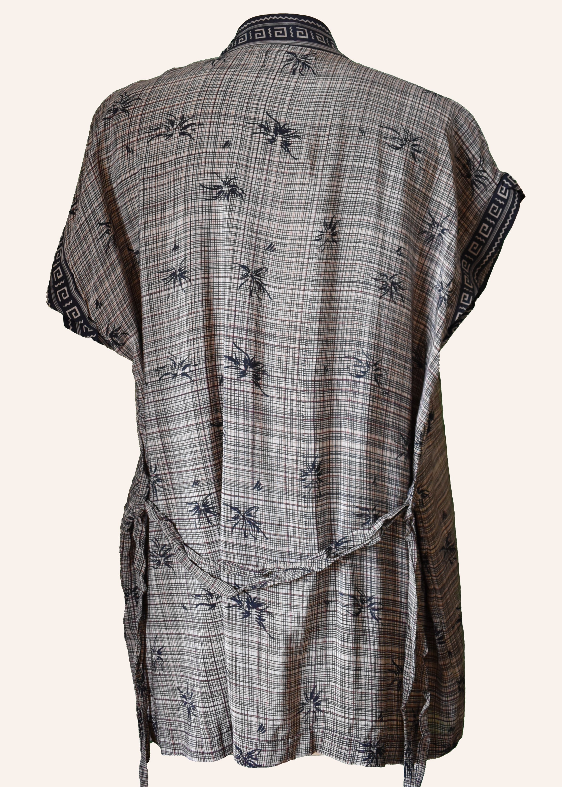 Pilea Silk Crepe Wrap Kimono Top ~ Roasted L/XL