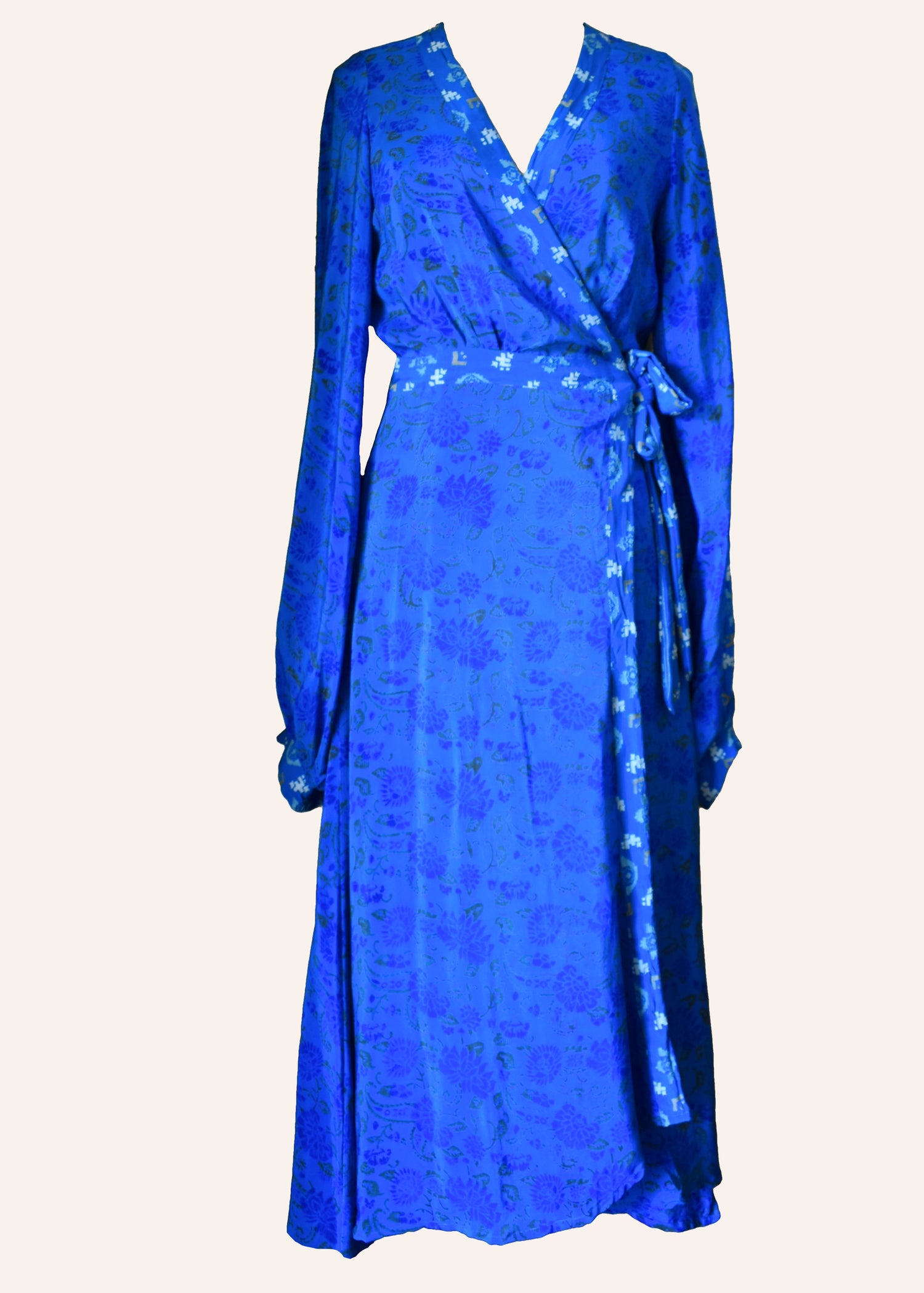 Caladium Wrap Silk Dress ~ Baleine M