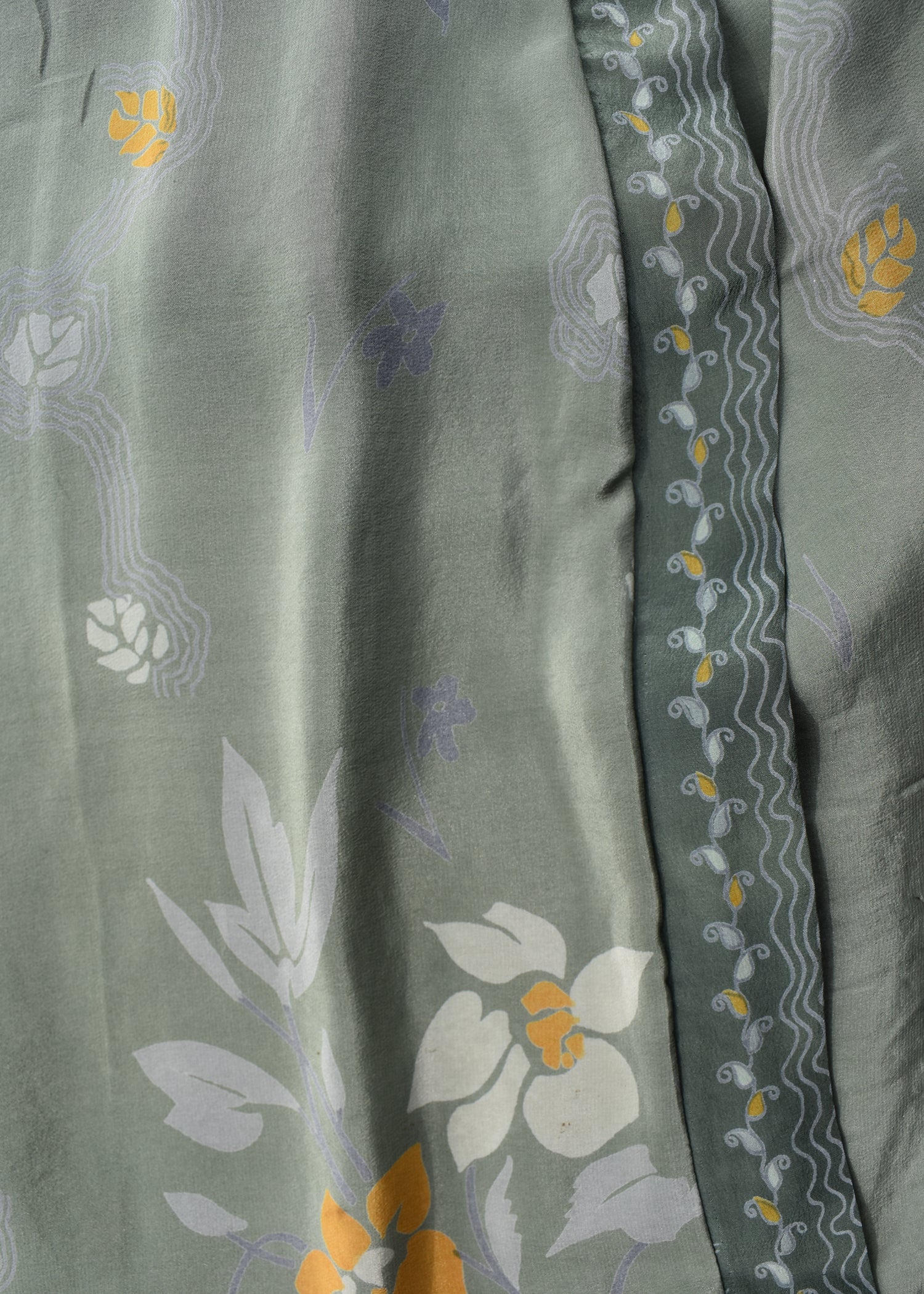 Pilea Silk Crepe Wrap Kimono Top ~ Irish Moss S/M