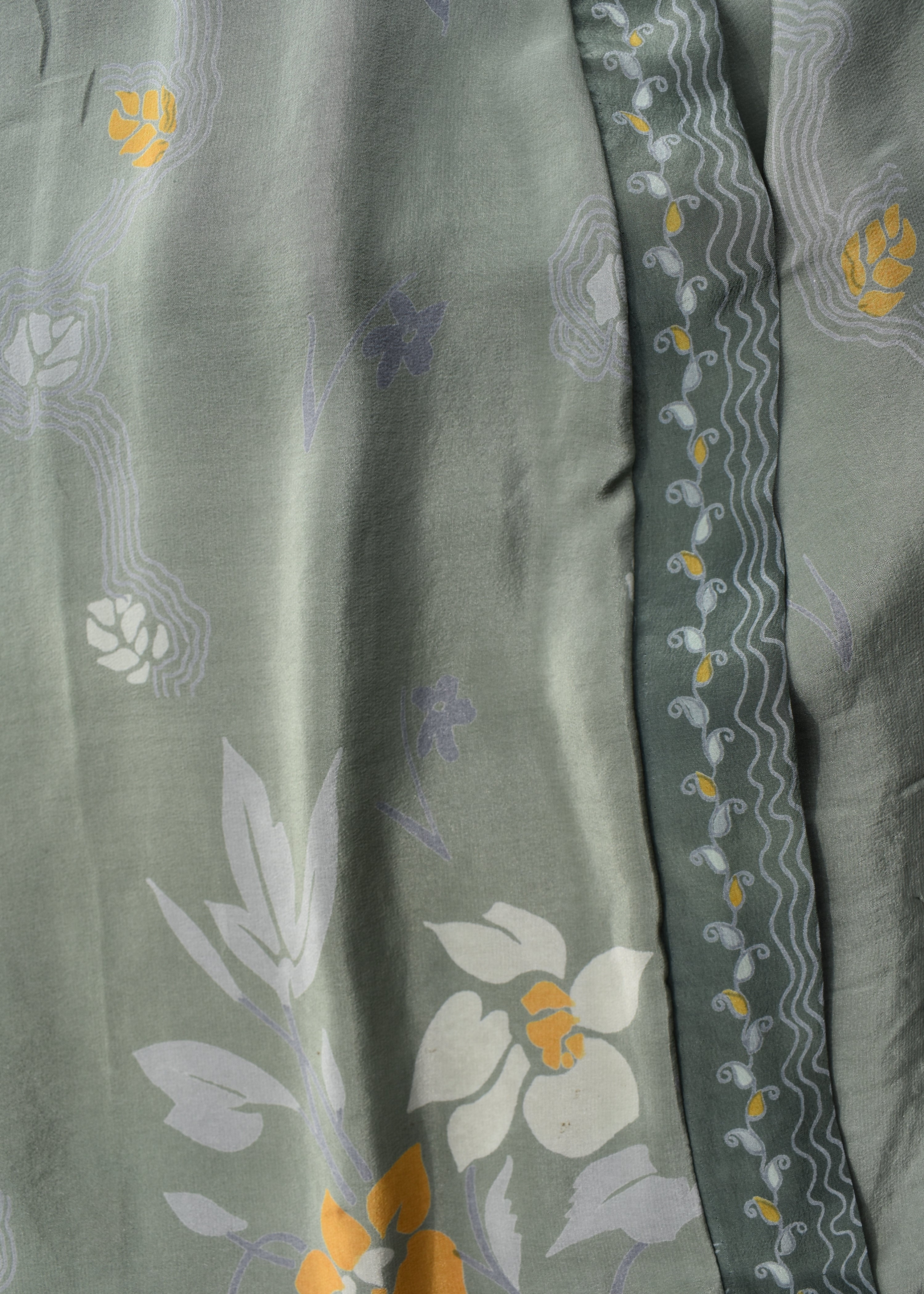 Pilea Silk Crepe Wrap Kimono Top ~ Irish Moss S/M