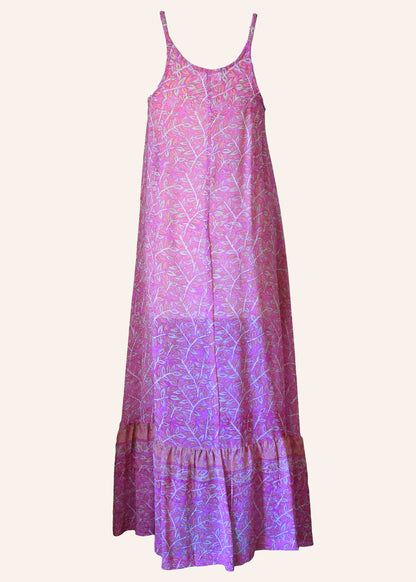 Eustoma Silk Crepe Swing Maxi Dress ~ Camelia M