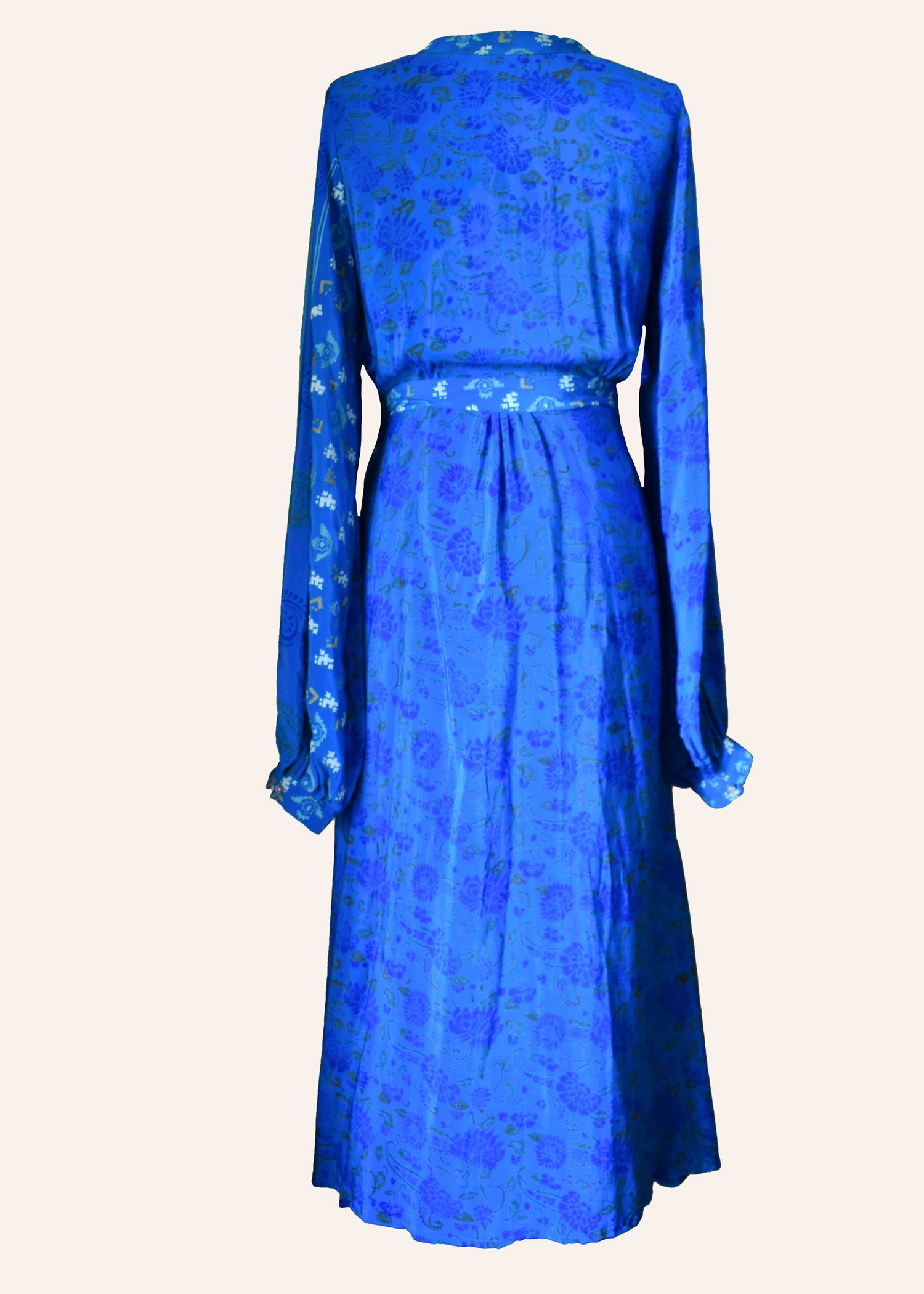 Caladium Wrap Silk Dress ~ Baleine M