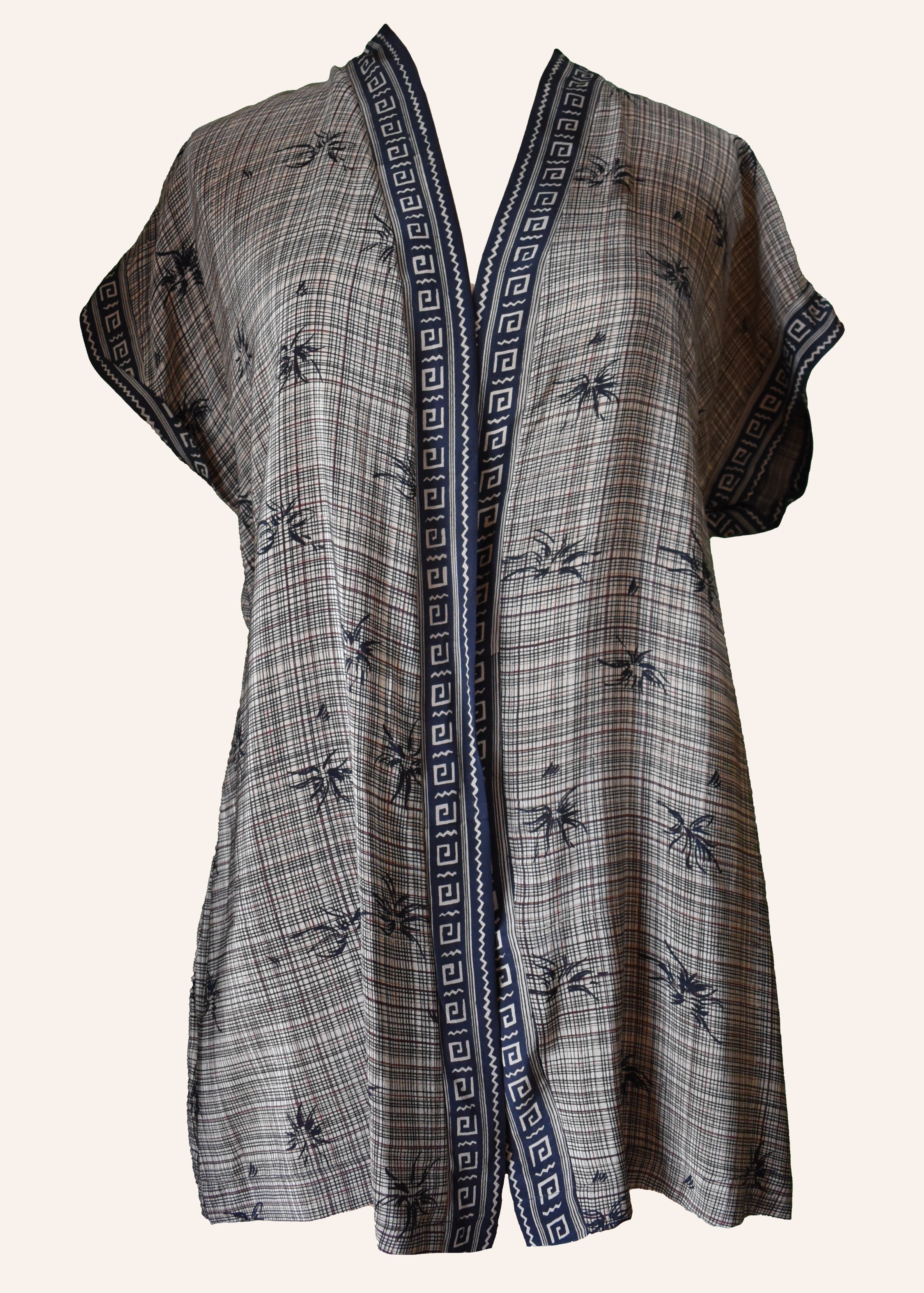 Pilea Silk Crepe Wrap Kimono Top ~ Roasted L/XL