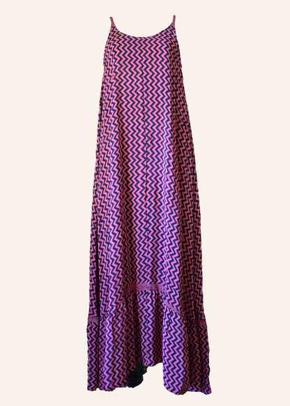 Eustoma Silk Crepe Swing Maxi Dress ~ Jagger M