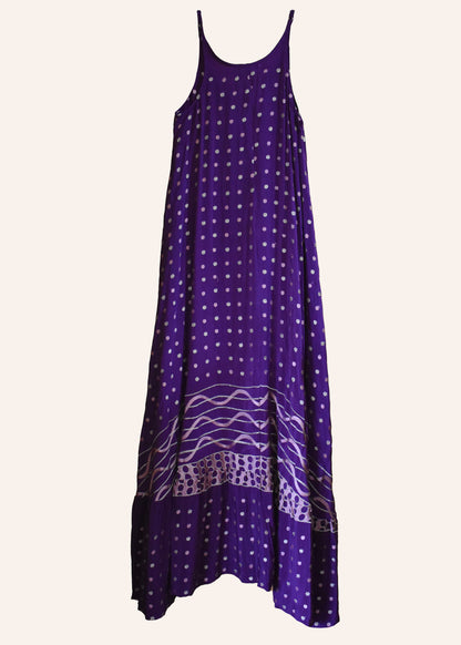 Eustoma Silk Crepe Swing Maxi Dress ~  Amaranth S