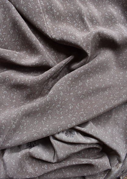 Eustoma Silk Crepe Swing Maxi Dress ~ Taupe XS