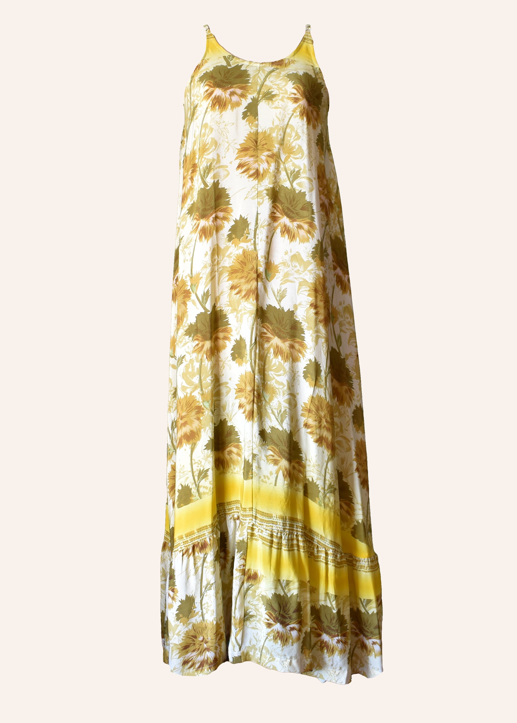 Eustoma Silk Crepe Swing Maxi Dress ~ Frankie L