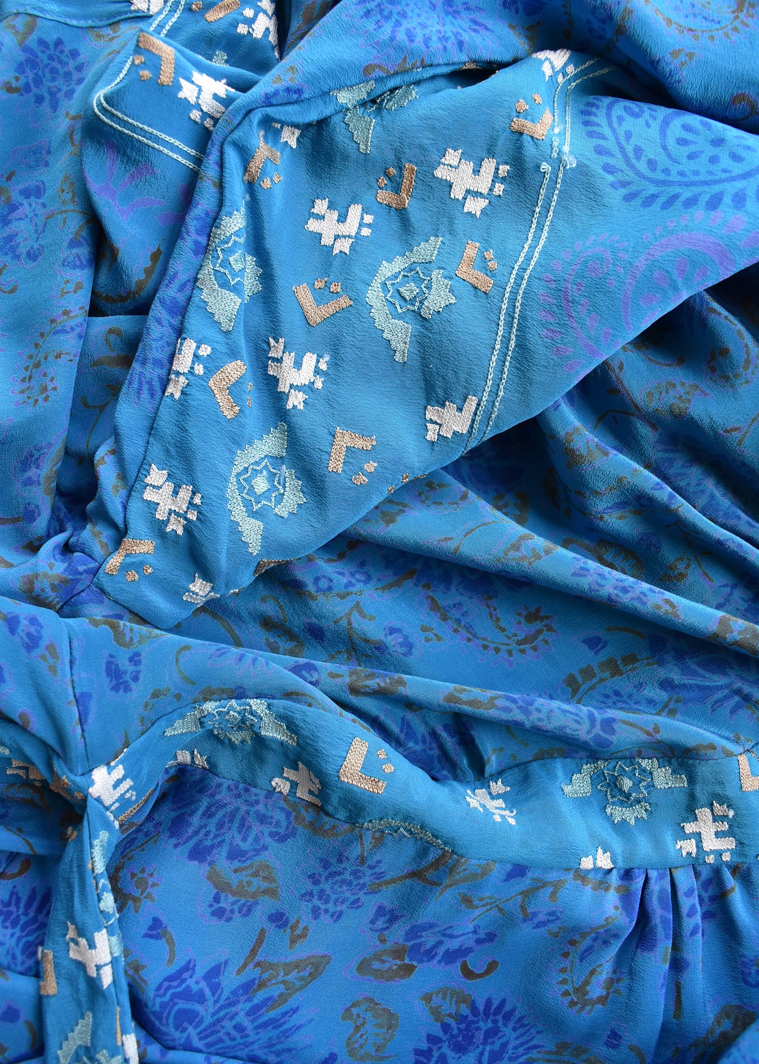 Caladium Wrap Silk Dress ~ Baleine M