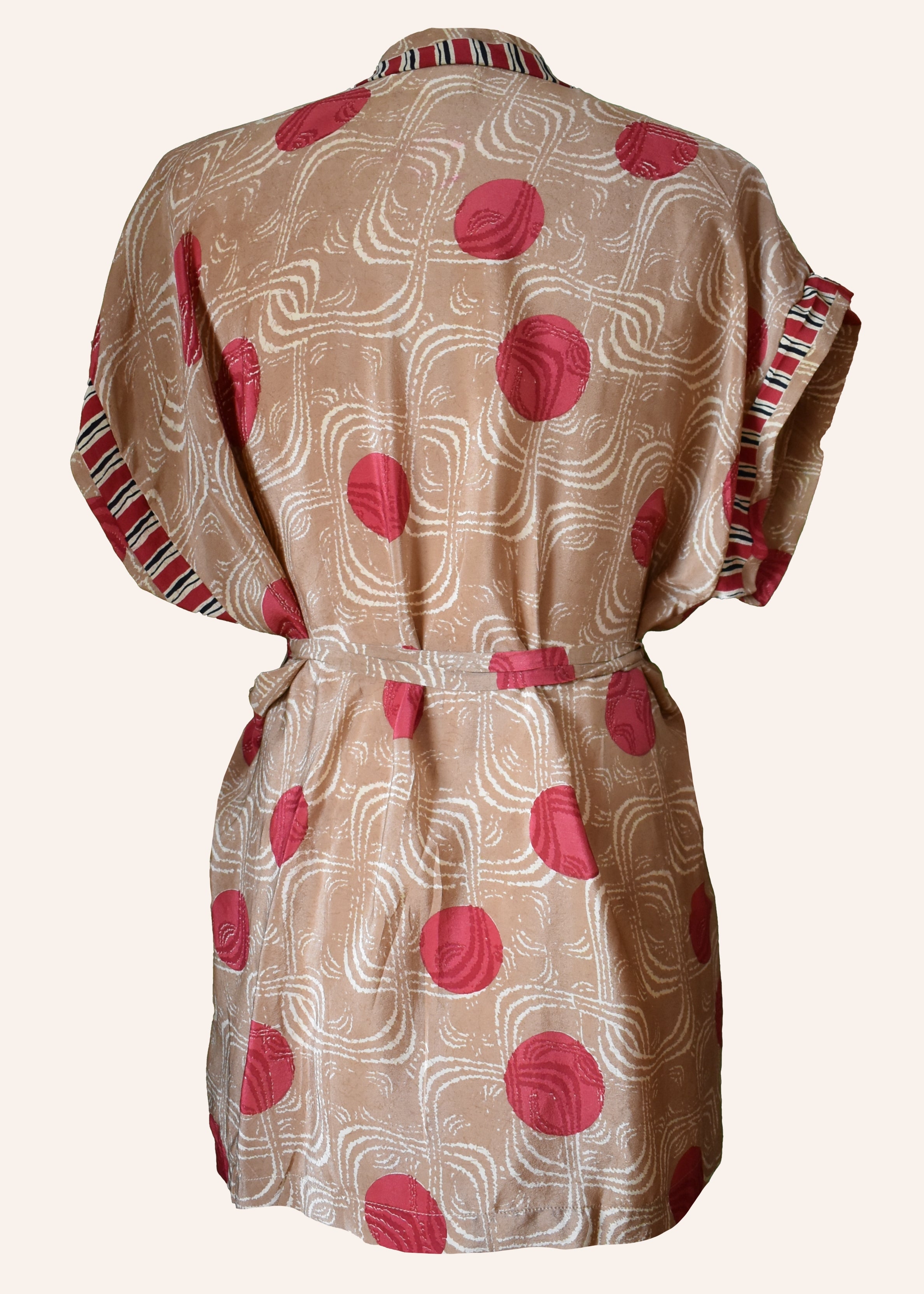 Pilea Silk Crepe Wrap Kimono Top ~ Arabian L/XL