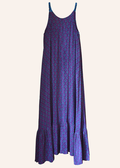 Eustoma Silk Crepe Swing Maxi Dress ~ Tulipwood XS