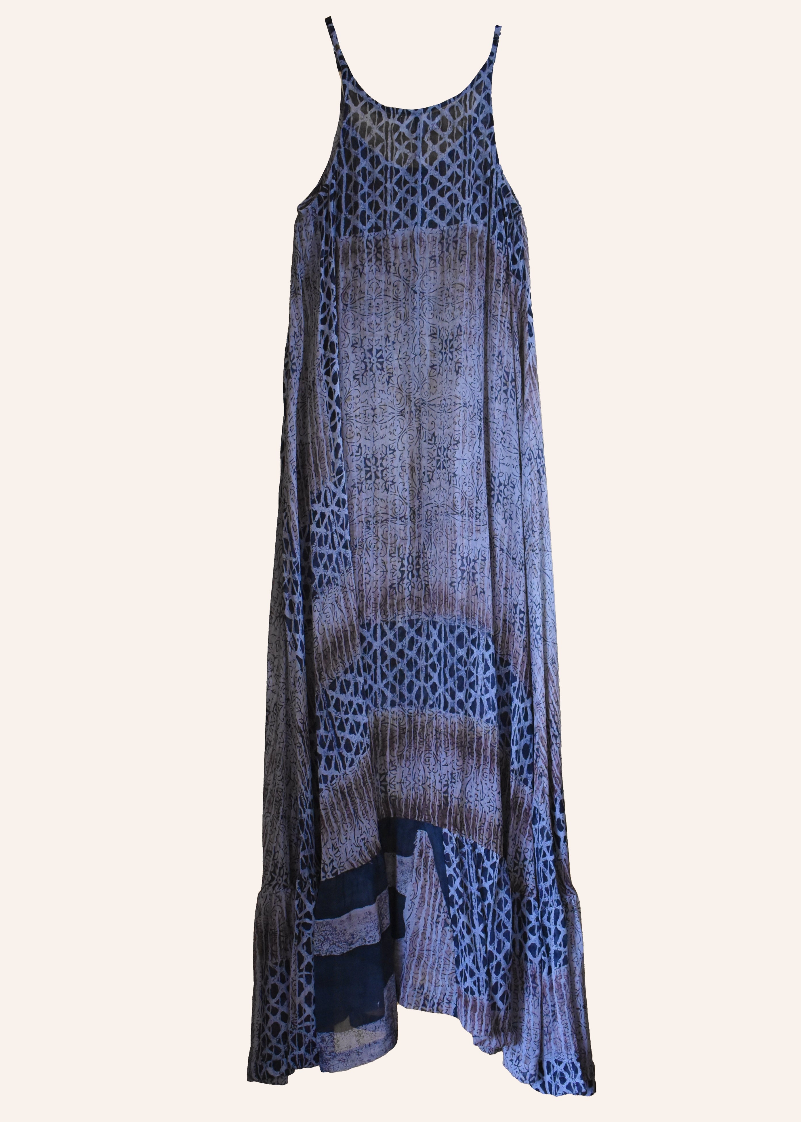 Eustoma Silk Crepe Swing Maxi Dress ~  Licorice S