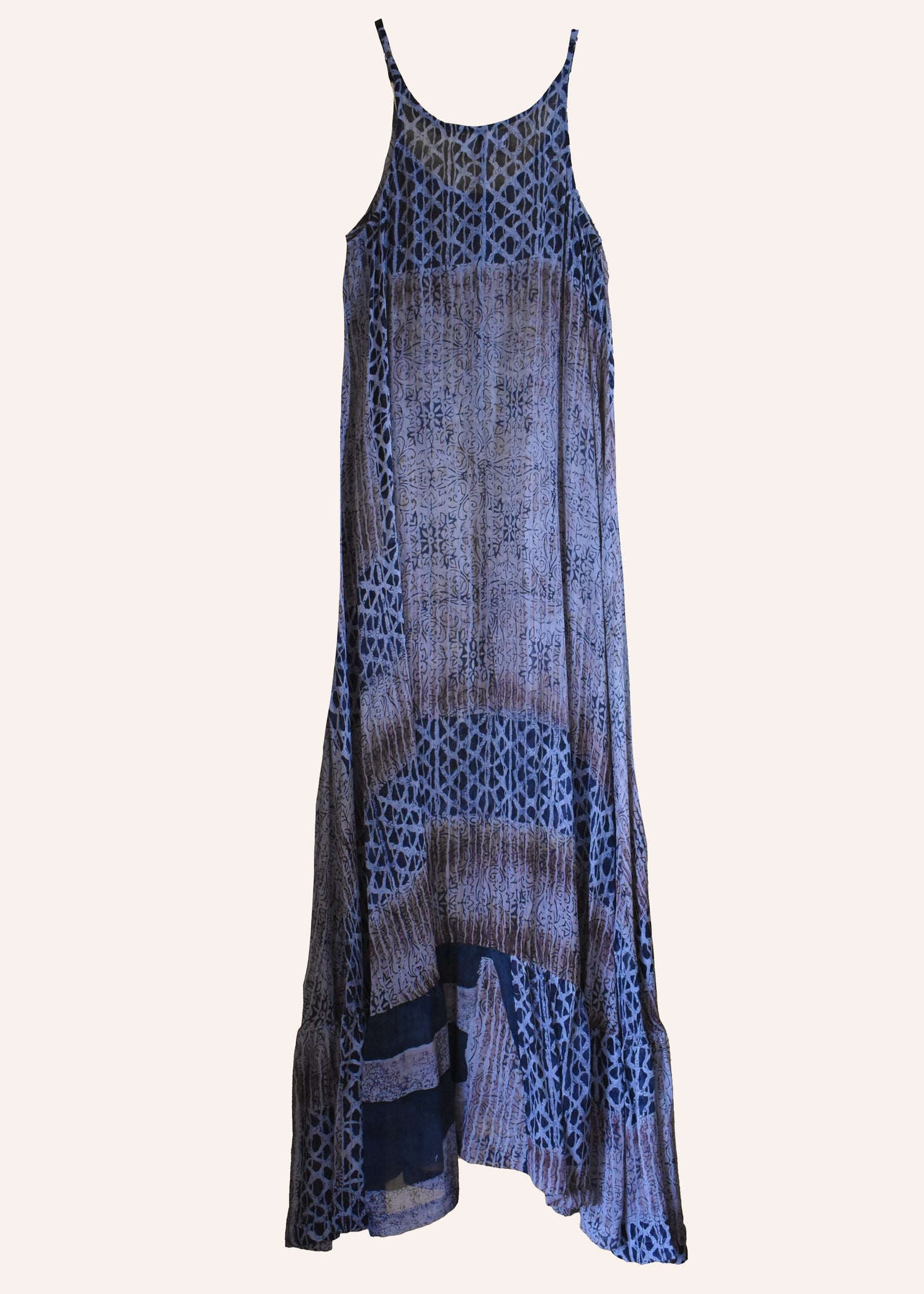 Eustoma Silk Crepe Swing Maxi Dress ~  Licorice S