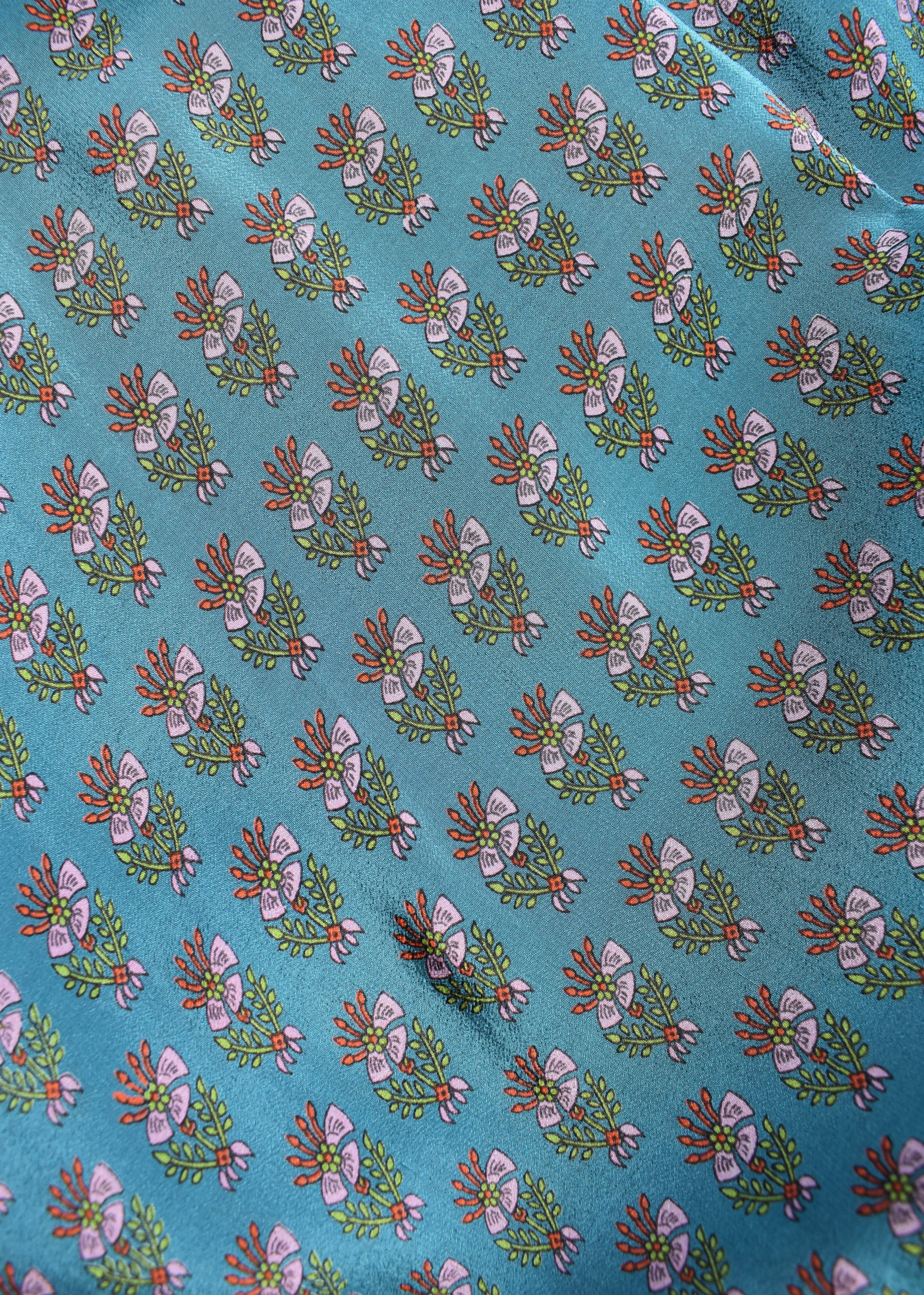 Eustoma Silk Crepe Swing Maxi Dress ~ Chambray XS