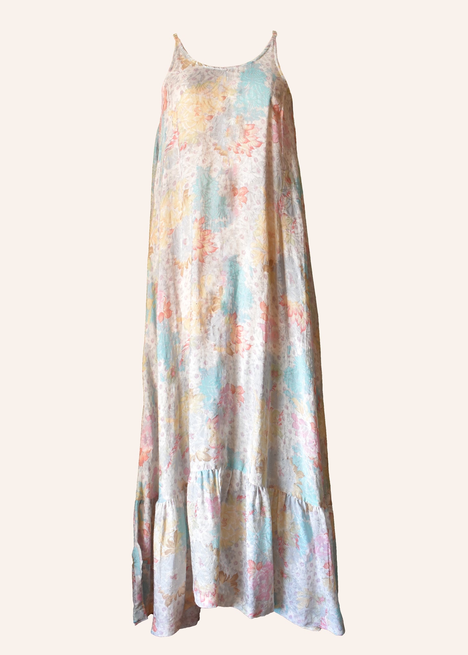 Eustoma Silk Crepe Swing Maxi Dress ~ Laurel L