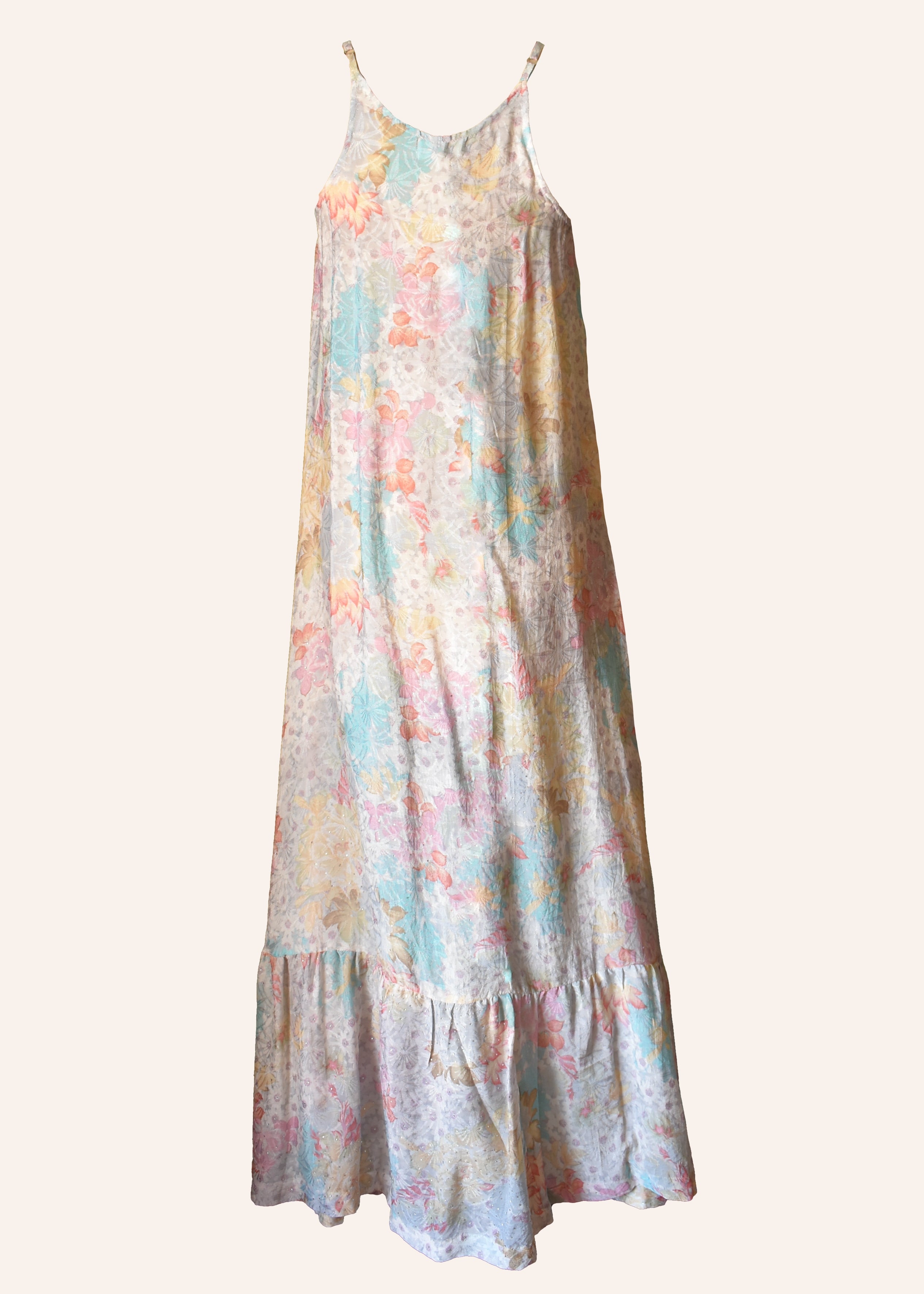 Eustoma Silk Crepe Swing Maxi Dress ~ Laurel L