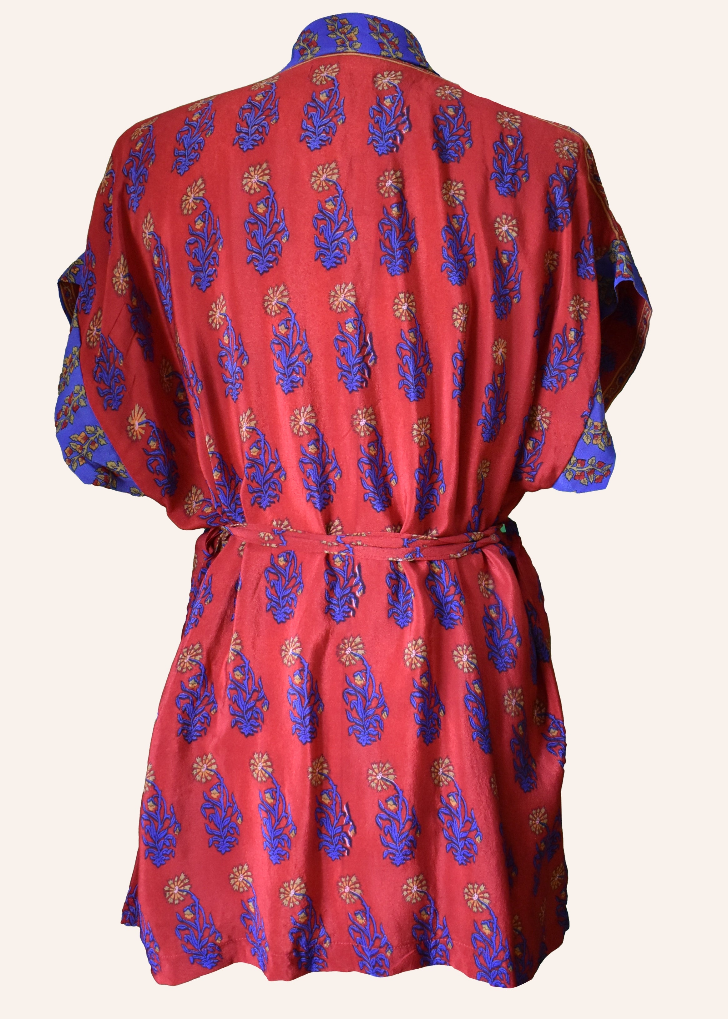 Pilea Silk Crepe Wrap Kimono Top ~ Canton L/XL