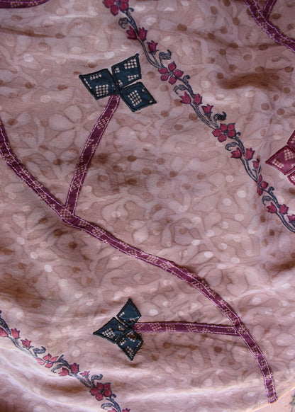 Eustoma Silk Crepe Swing Maxi Dress ~ Mallow M