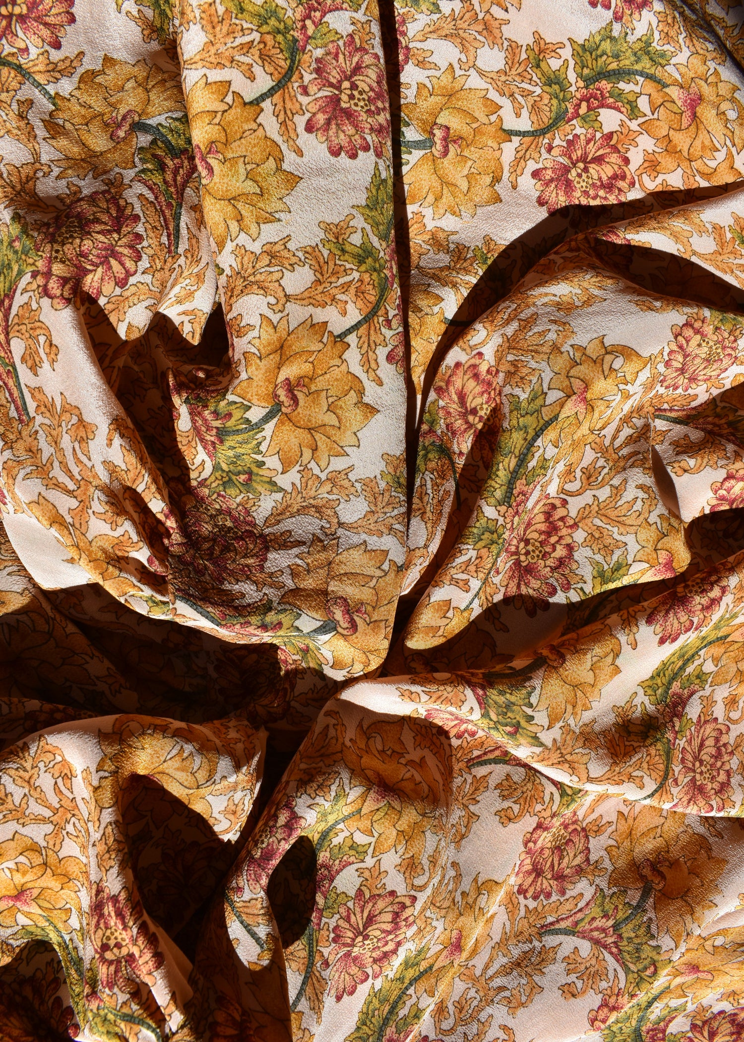 Eustoma Silk Crepe Swing Maxi Dress ~ Woods L