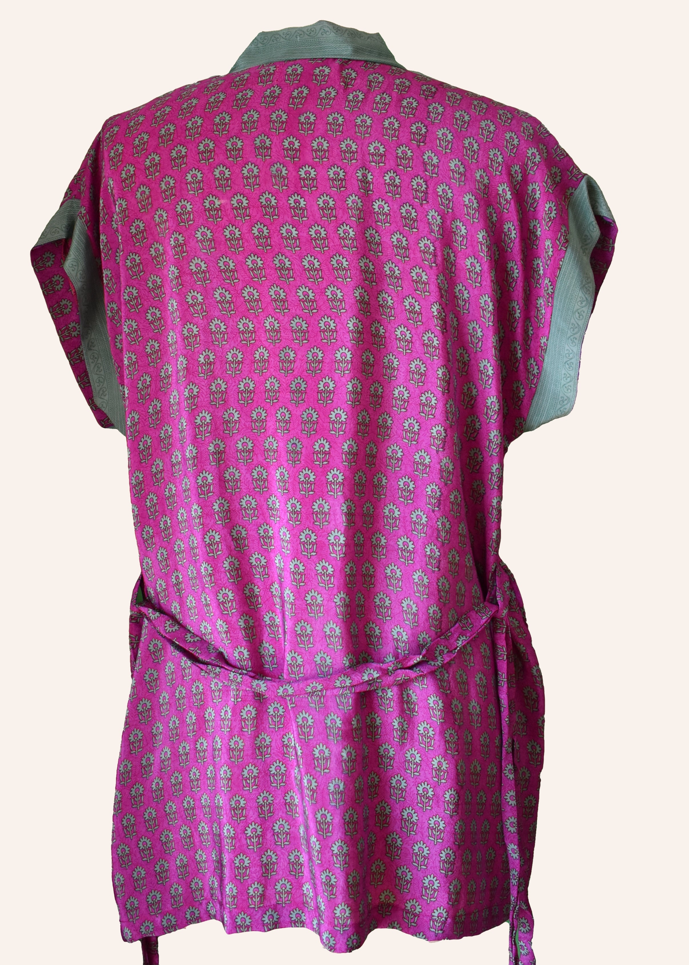 Pilea Silk Crepe Wrap Kimono Top ~ Vivacious S/M