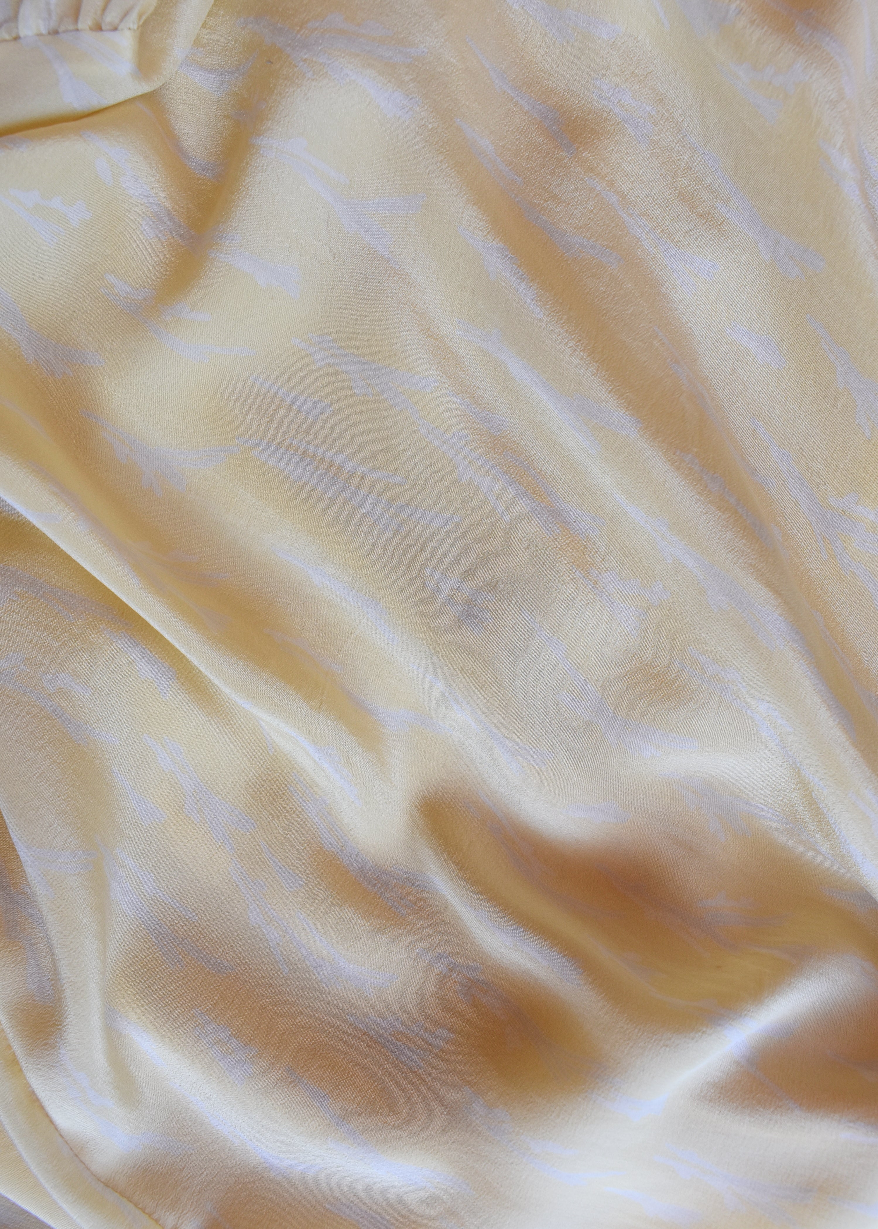 Eustoma Silk Crepe Swing Maxi Dress ~ Butter M