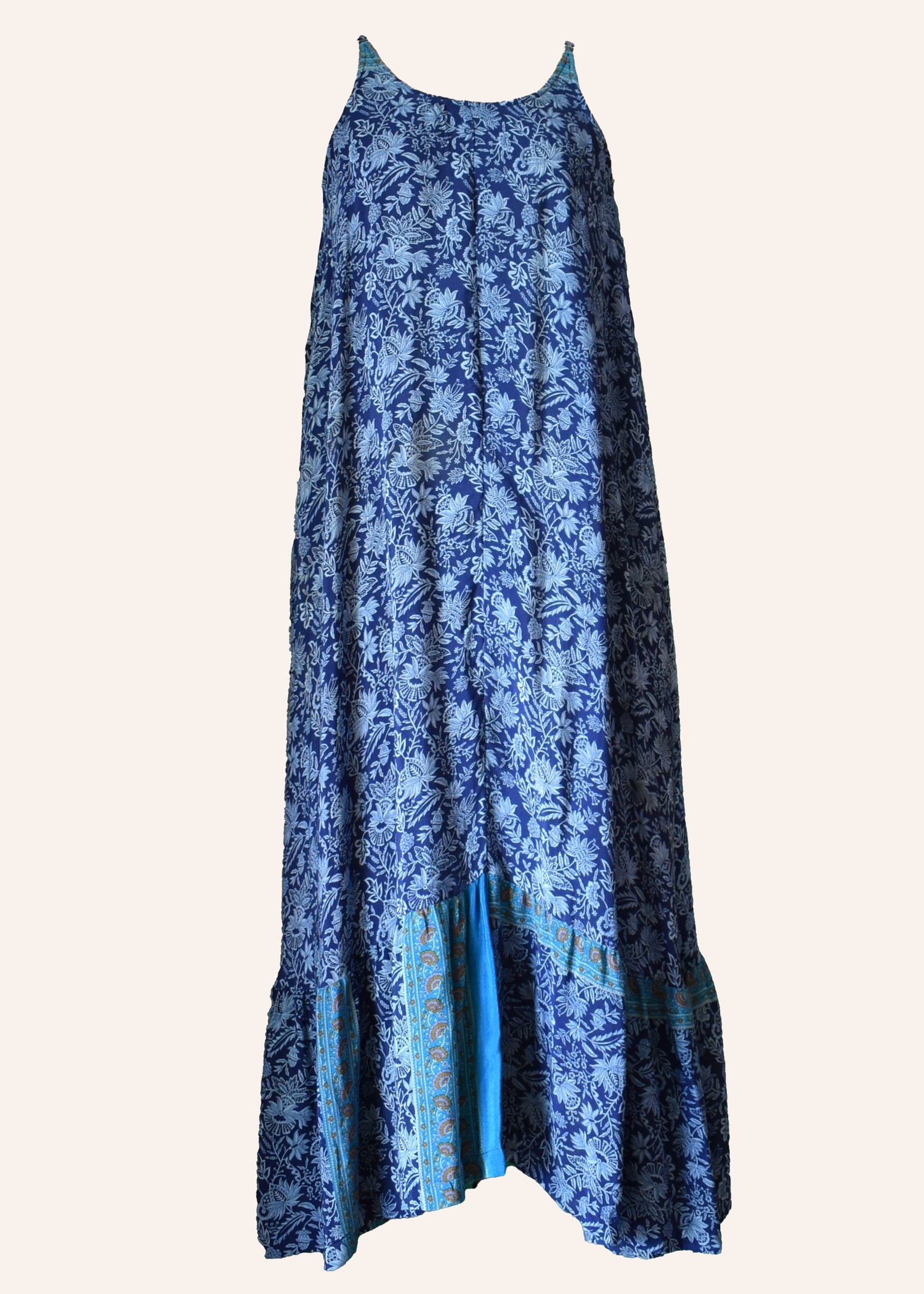 Eustoma Silk Crepe Swing Maxi Dress ~ Daphne XL