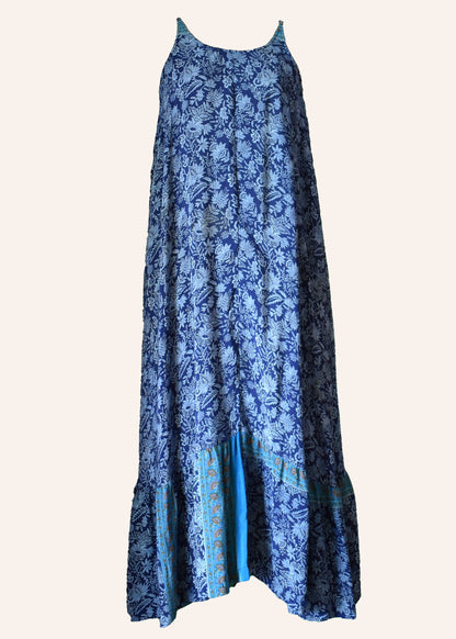 Eustoma Silk Crepe Swing Maxi Dress ~ Daphne XL