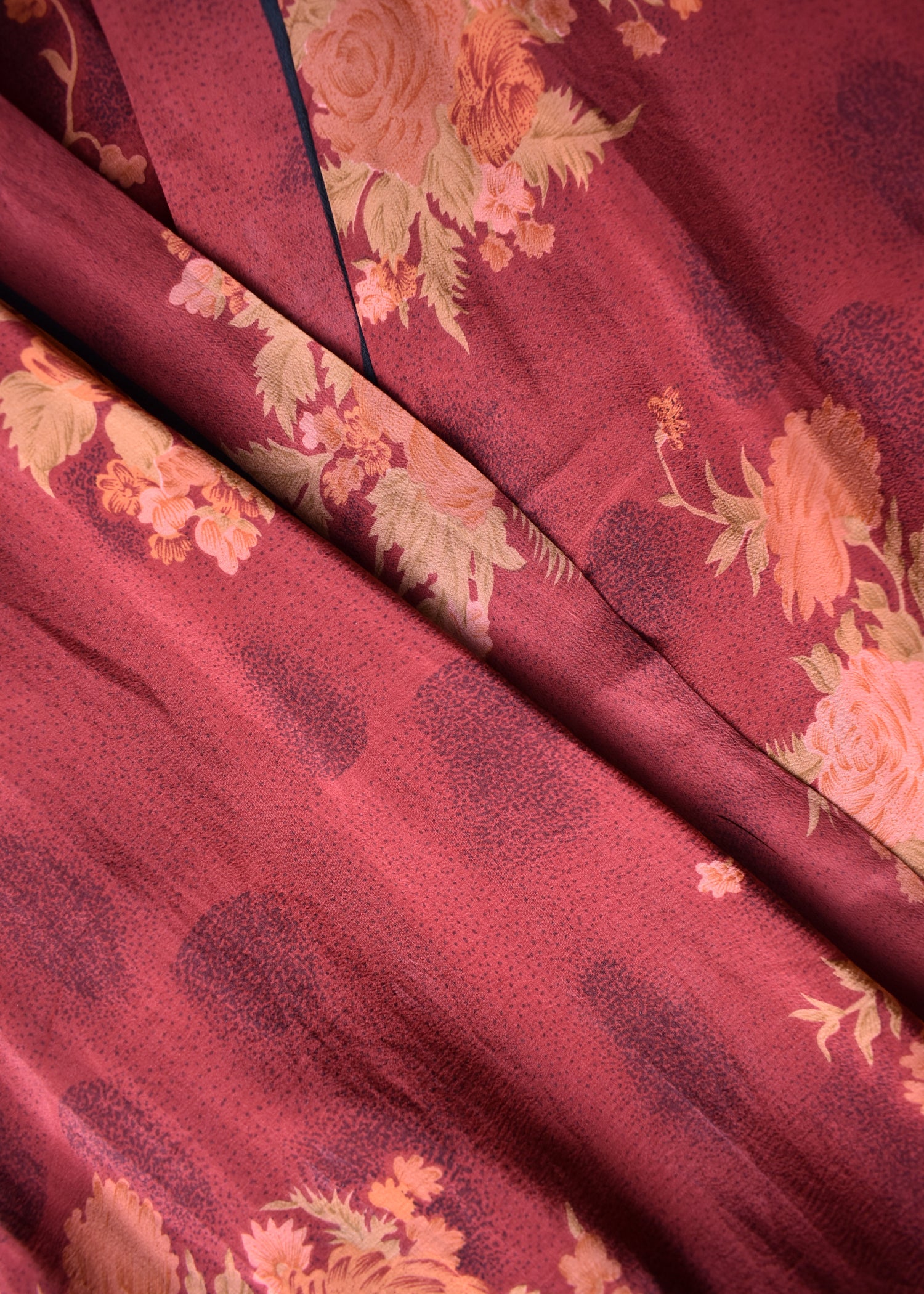 Pilea Silk Crepe Wrap Kimono Top ~ Ochre L/XL