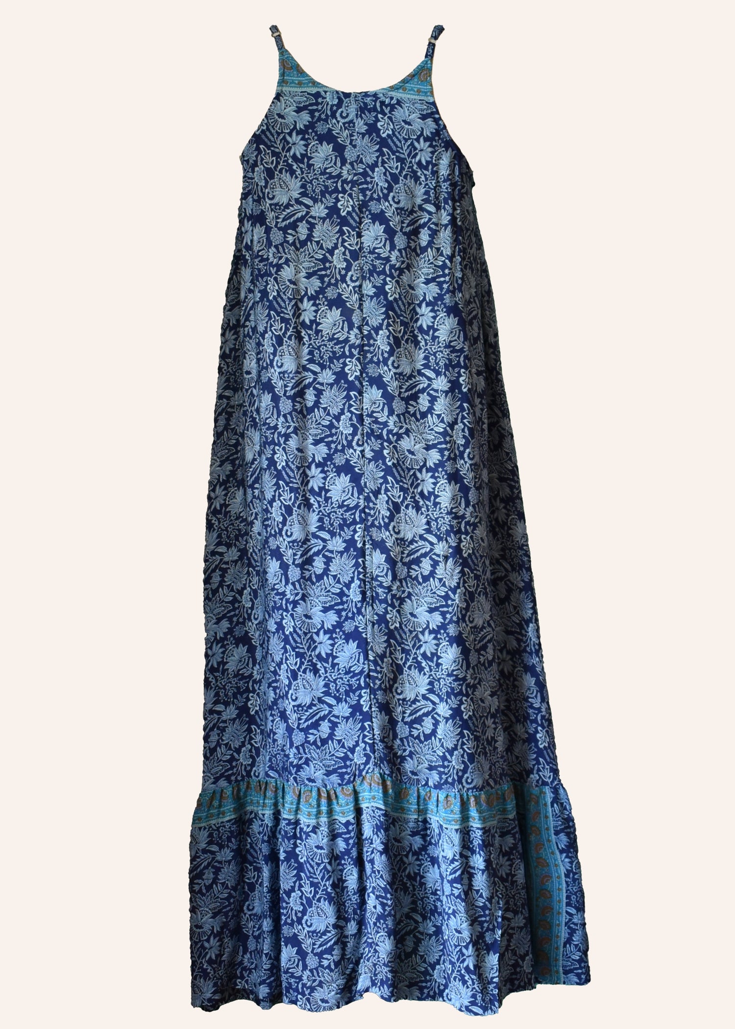 Eustoma Silk Crepe Swing Maxi Dress ~ Daphne XL