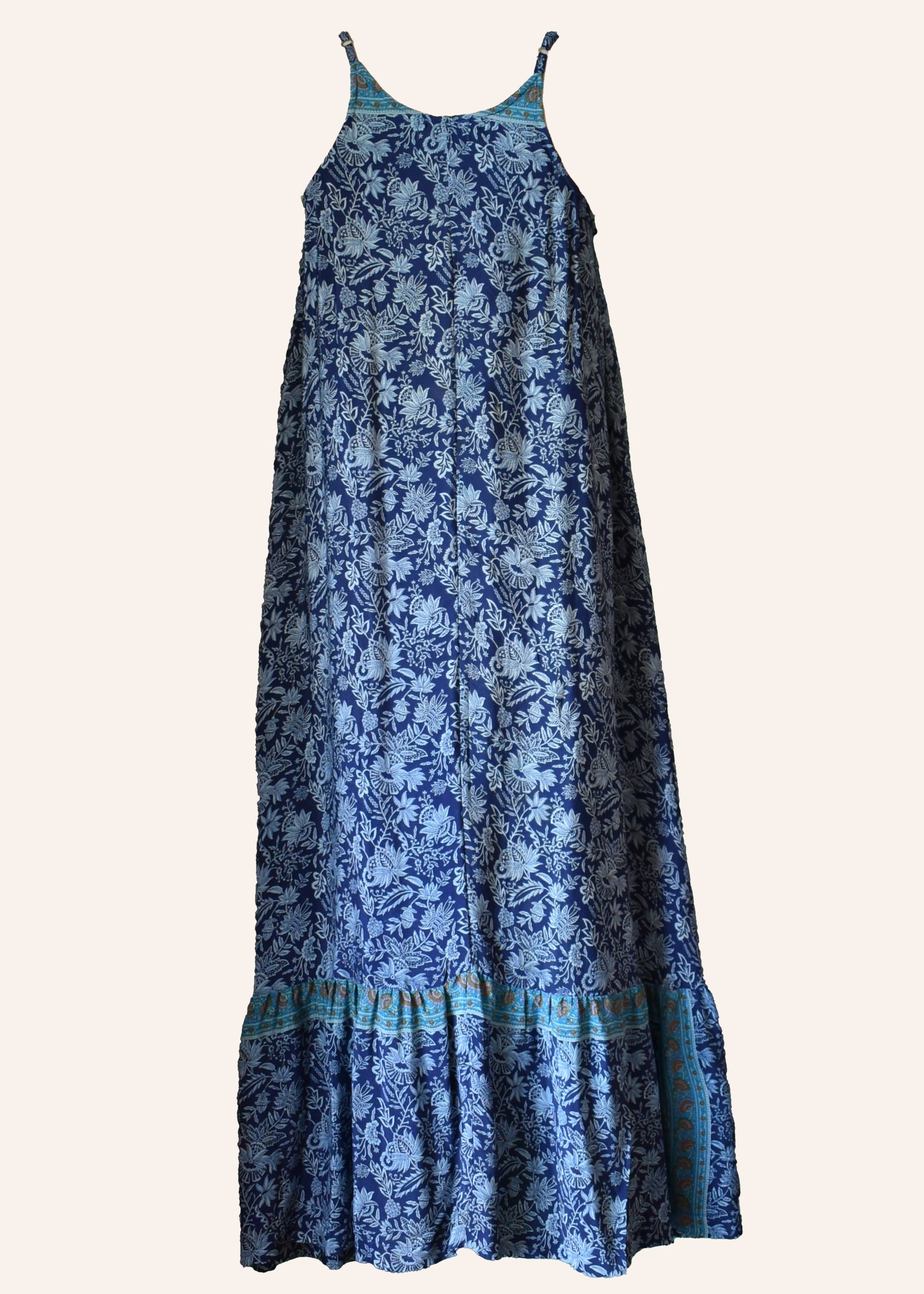 Eustoma Silk Crepe Swing Maxi Dress ~ Daphne XL