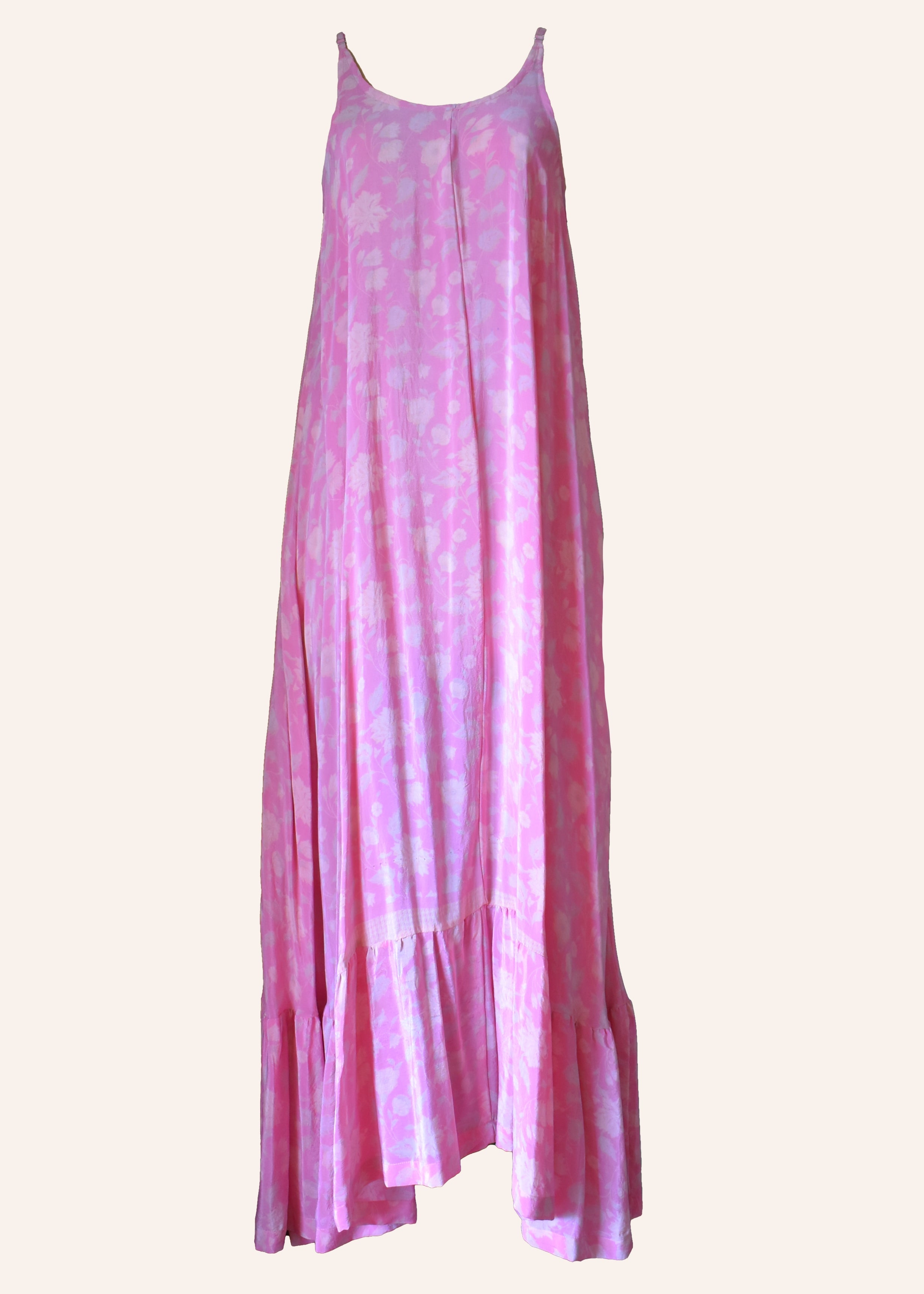 Eustoma Silk Crepe Swing Maxi Dress ~ Marshmallow XL