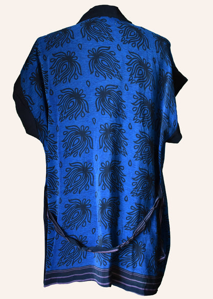 Pilea Silk Crepe Wrap Kimono Top ~ Savvy L/XL
