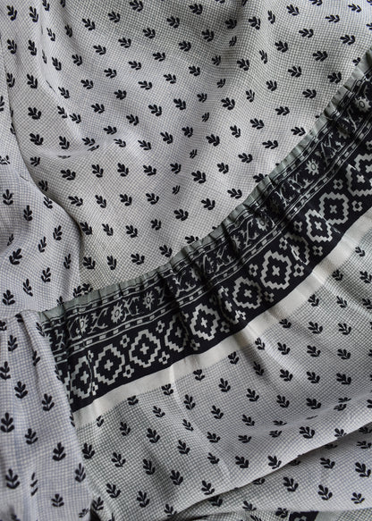 Eustoma Silk Crepe Swing Maxi Dress ~ Fjord XL