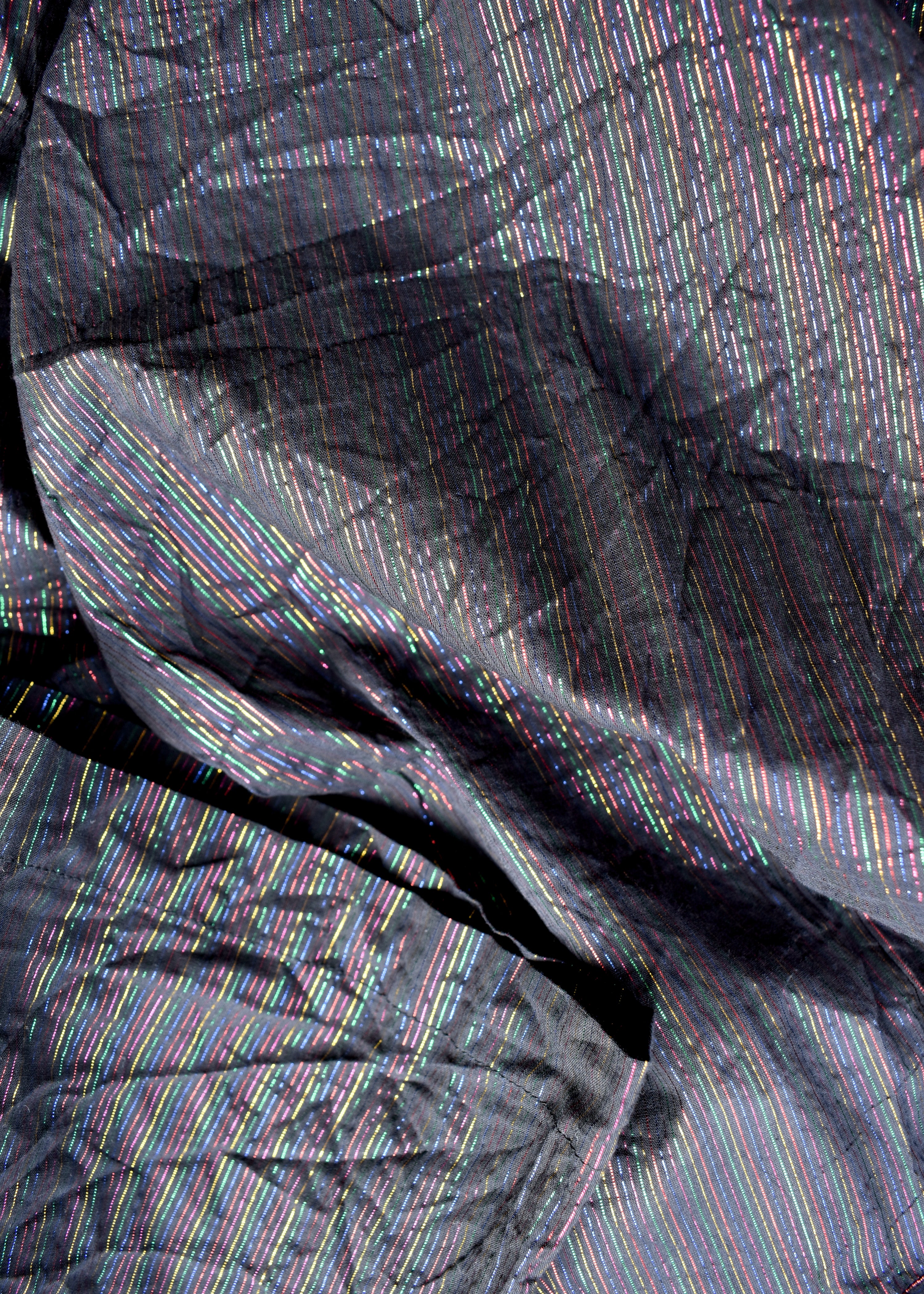 Astralagus Cotton/Lurex Oversized Shirt ~ Noir
