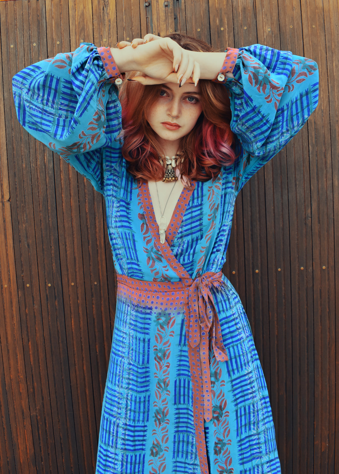 Caladium Silk Wrap Dress ~ Mecca XS