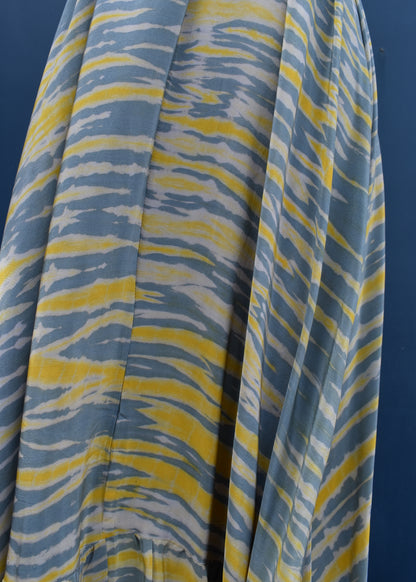 Eustoma Silk Crepe Swing Maxi Dress ~ Aloof L