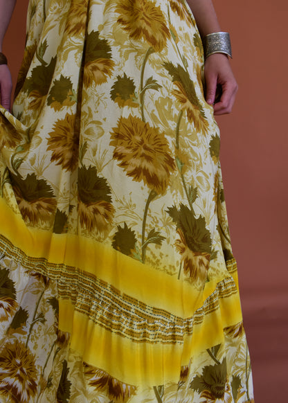 Eustoma Silk Crepe Swing Maxi Dress ~ Frankie L