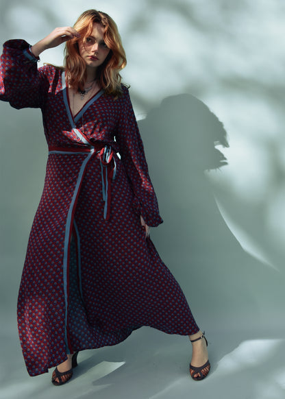 Caladium Wrap Silk Dress ~ Rubocondo M