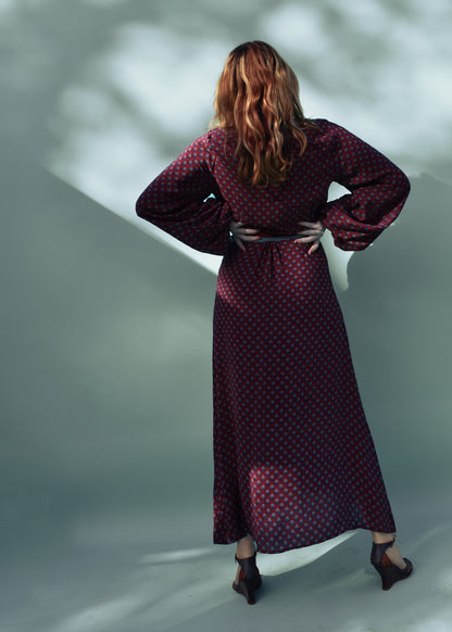 Caladium Wrap Silk Dress ~ Rubocondo M