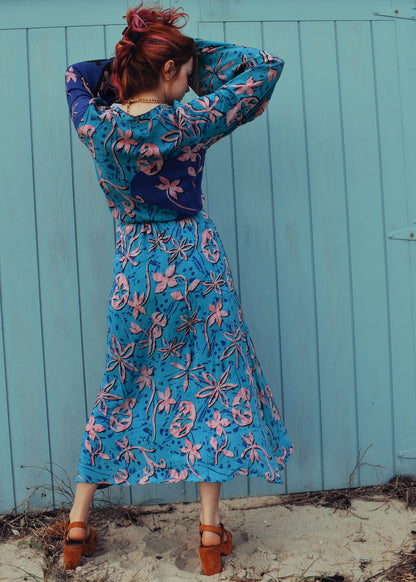 Caladium Wrap Silk Dress ~ Aster L
