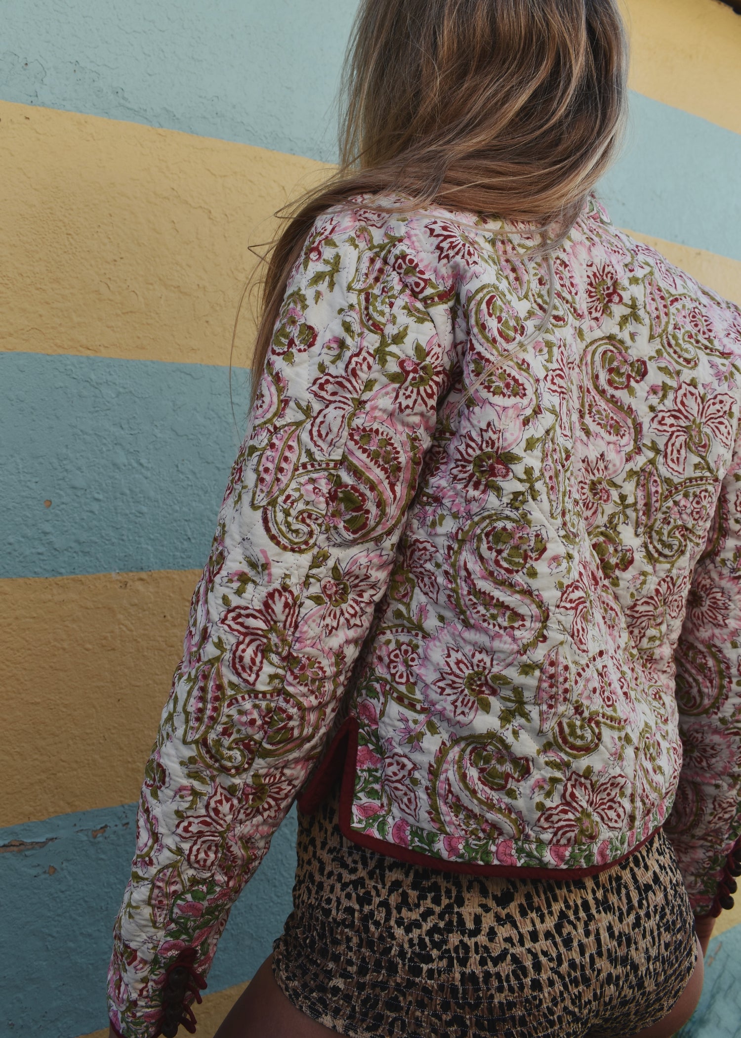 Monarda Hand Block-Print Quilted Jacket