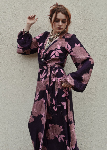 Caladium Silk Wrap Dress ~ Hortensia XS