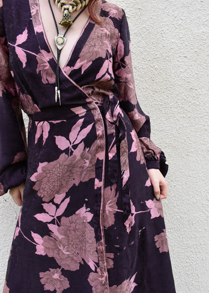 Caladium Silk Wrap Dress ~ Hortensia XS