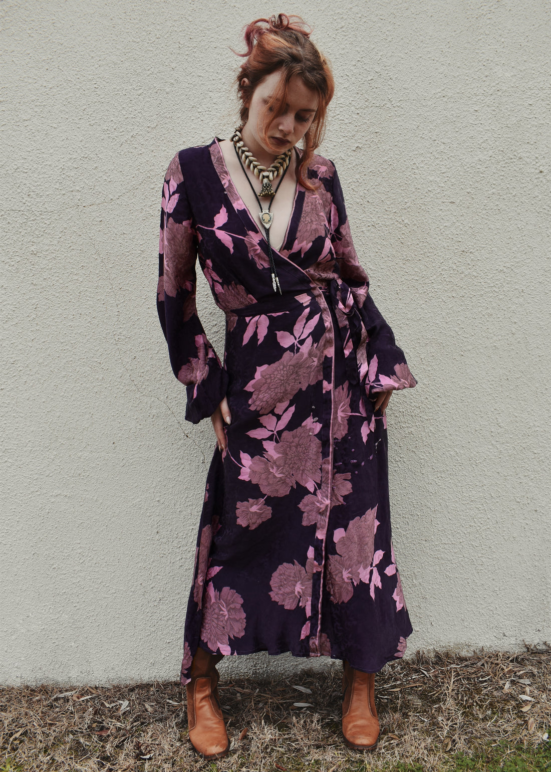 Caladium Silk Wrap Dress ~ Hortensia XS