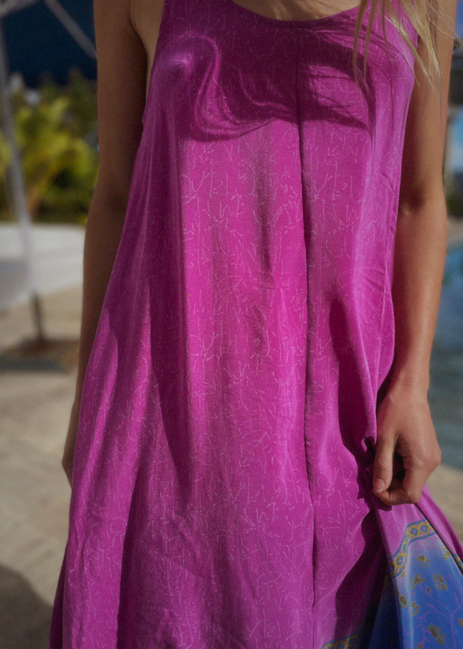 Eustoma Silk Crepe Swing Maxi Dress ~ Jewel M