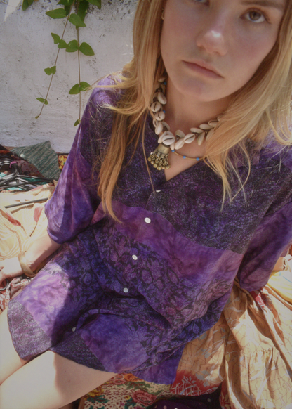 Astralagus Silk Crepe Oversized Shirt ~ Majesty