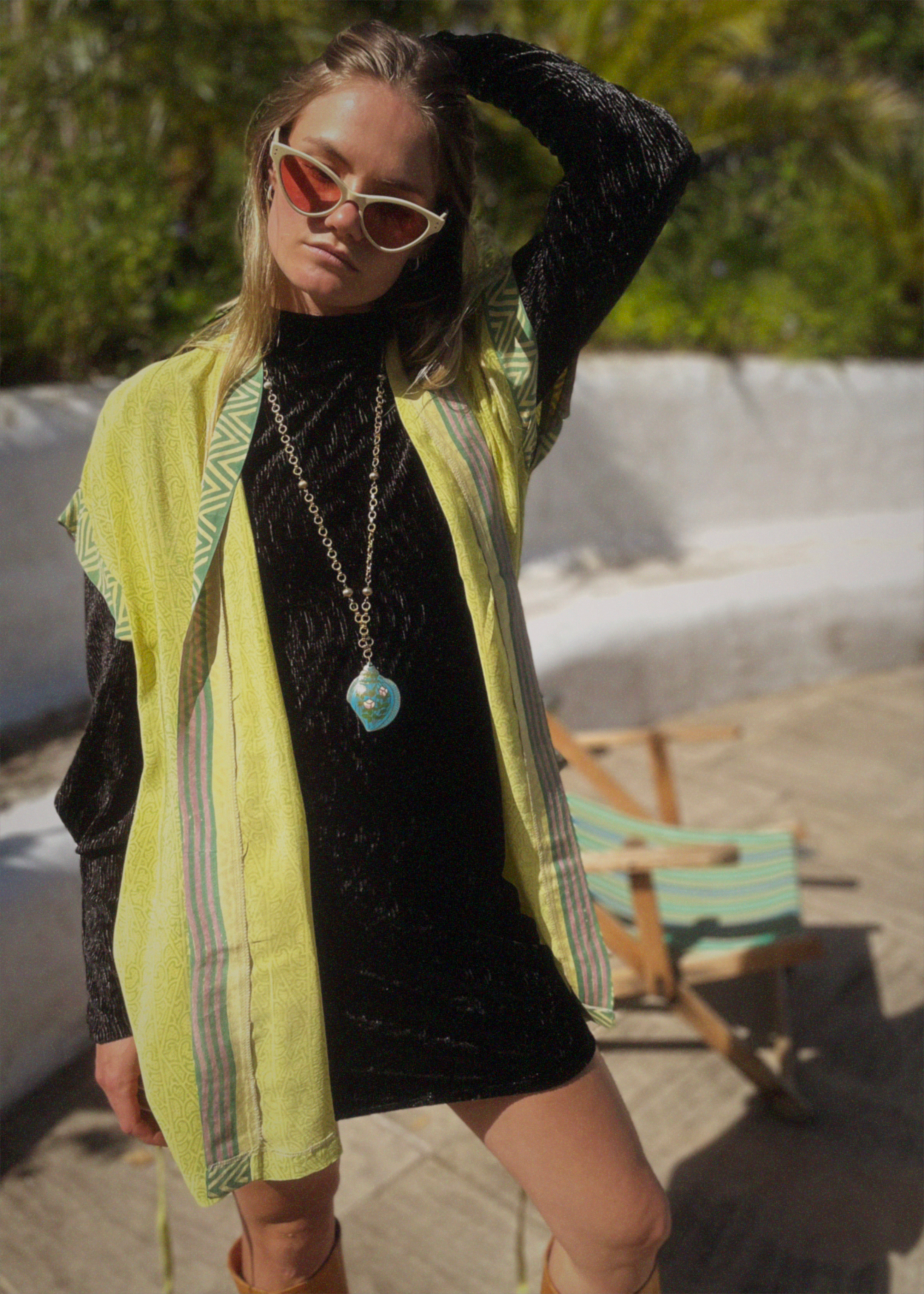 Pilea Silk Crepe Wrap Kimono Top ~ Endive L/XL